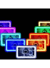 Octane Lighting 4X6 Inch Color Change RGB SMD LED Halo Angel Eye Headlight Halogen Light Bulbs Pair                                     - OL-136-RGB - Image 3