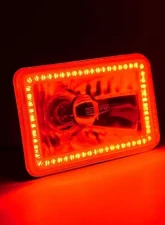 Octane Lighting 4X6 Red SMD LED Halo Angel Eye Headlight Headlamp 60W Halogen Light Bulbs Pair                                     - OL-136-R - Image 8