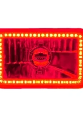 Octane Lighting 4X6 Red SMD LED Halo Angel Eye Headlight Headlamp 60W Halogen Light Bulbs Pair                                     - OL-136-R - Image 9