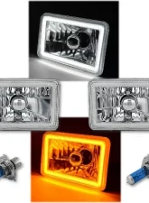 Octane Lighting 4x6 Inch Switchback White/Amber LED Halo DRL Turn Signal Headlight Lamp Bulb Pair                                     - OL-136-WA - Image 2