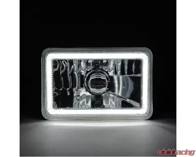 Octane Lighting 4x6 Inch Switchback White/Amber LED Halo DRL Turn Signal Headlight Lamp Bulb Pair - OL-136-WA