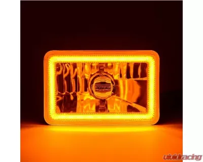 Octane Lighting 4x6 Inch Switchback White/Amber LED Halo DRL Turn Signal Headlight Lamp Bulb Pair - OL-136-WA