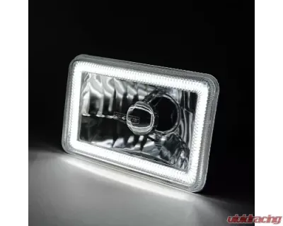 Octane Lighting 4x6 Inch Switchback White/Amber LED Halo DRL Turn Signal Headlight Lamp Bulb Pair - OL-136-WA