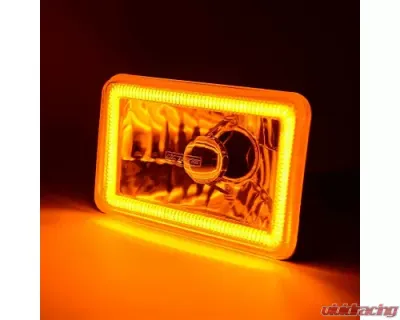 Octane Lighting 4x6 Inch Switchback White/Amber LED Halo DRL Turn Signal Headlight Lamp Bulb Pair - OL-136-WA