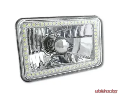 Octane Lighting 4X6 White SMD LED Halo Angel Eye Headlight Headlamp 60W Halogen Light Bulbs Pair - OL-136-W