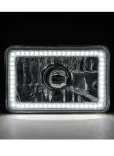 Octane Lighting 4X6 White SMD LED Halo Angel Eye Headlight Headlamp 60W Halogen Light Bulbs Pair                                     - OL-136-W - Image 4
