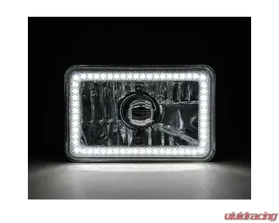 Octane Lighting 4X6 White SMD LED Halo Angel Eye Headlight Headlamp 60W Halogen Light Bulbs Pair - OL-136-W