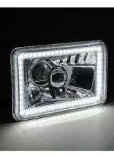 Octane Lighting 4X6 White SMD LED Halo Angel Eye Headlight Headlamp 60W Halogen Light Bulbs Pair                                     - OL-136-W - Image 5