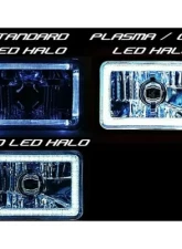 Octane Lighting 4X6 White SMD LED Halo Angel Eye Headlight Headlamp 60W Halogen Light Bulbs Pair                                     - OL-136-W - Image 9