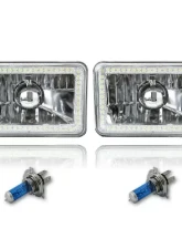 Octane Lighting 4X6 White SMD LED Halo Angel Eye Headlight Headlamp 60W Halogen Light Bulbs Pair                                     - OL-136-W - Image 10