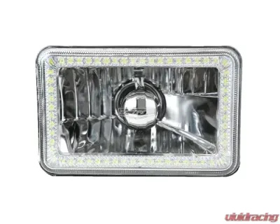 Octane Lighting 4X6 White SMD LED Halo Angel Eye Headlight Headlamp 60W Halogen Light Bulbs Pair - OL-136-W