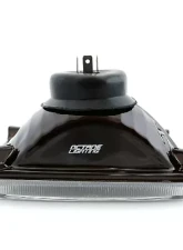 Octane Lighting 4X6 Diamond Crystal Clear Glass Lens Metal Headlight H4 Light Bulb Headlamp Pair                                     - OL-136 - Image 5