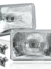 Octane Lighting 4X6 Halogen Semi Sealed Stock Style Glass H4 Headlight Headlamp Light Bulbs Pair                                     - OL-137-CL - Image 10