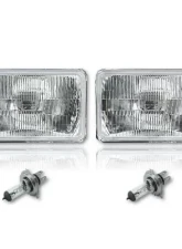 Octane Lighting 4X6 Halogen Semi Sealed Stock Style Glass H4 Headlight Headlamp Light Bulbs Pair                                     - OL-137-CL - Image 2