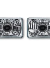 Octane Lighting 4X6 Inch Super White Halogen Projector Crystal Clear Lens/Metal Headlight H4 Light Bulb Headlamp Pair                                     - OL-138 - Image 9
