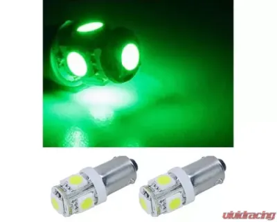 Octane Lighting 2 Green 5 LED Dash Instrument Panel Cluster Gauge Clock Glove Box Light Bulbs Eiko - OL-1895-5G