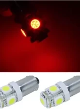 Octane Lighting 2 Red 5 LED Dash Instrument Panel Cluster Gauge Clock Glove Box Light Bulbs Eiko Pair                                     - OL-1895-5R - Image 3
