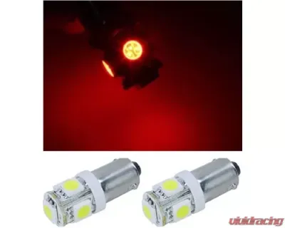 Octane Lighting 2 Red 5 LED Dash Instrument Panel Cluster Gauge Clock Glove Box Light Bulbs Eiko Pair - OL-1895-5R