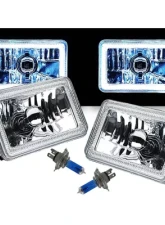Octane Lighting 4X6 White LED COB Halo Crystal Glass/Metal Headlight Light Bulb Headlamp Pair                                     - OL-201 - Image 3