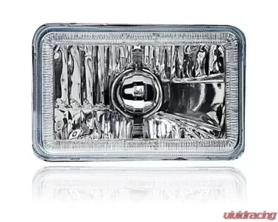 Octane Lighting 4X6 White LED COB Halo Crystal Glass/Metal Headlight Light Bulb Headlamp Pair - OL-201