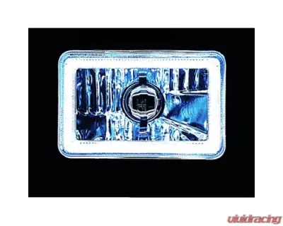 Octane Lighting 4X6 White LED COB Halo Crystal Glass/Metal Headlight Light Bulb Headlamp Pair - OL-201