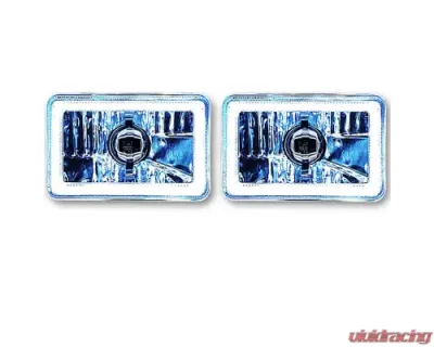 Octane Lighting 4X6 White LED COB Halo Crystal Glass/Metal Headlight Light Bulb Headlamp Pair - OL-201