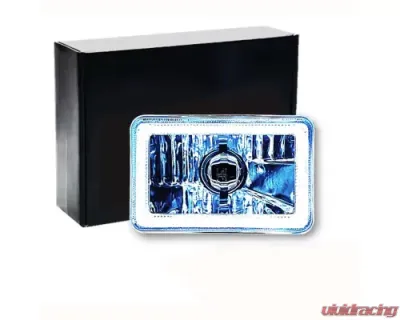 Octane Lighting 4X6 White LED COB Halo Crystal Glass/Metal Headlight Light Bulb Headlamp Pair - OL-201