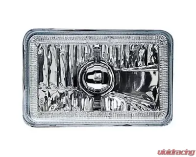 Octane Lighting 4X6 Amber LED COB Halo Crystal Glass/Metal Headlight Light Bulb Headlamp Pair - OL-202