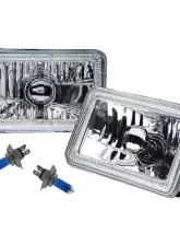 Octane Lighting 4X6 Amber LED COB Halo Crystal Glass/Metal Headlight Light Bulb Headlamp Pair                                     - OL-202 - Image 6