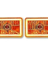 Octane Lighting 4X6 Amber LED COB Halo Crystal Glass/Metal Headlight Light Bulb Headlamp Pair                                     - OL-202 - Image 7