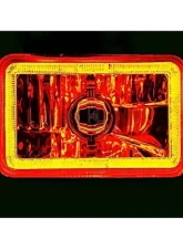 Octane Lighting 4X6 Amber LED COB Halo Crystal Glass/Metal Headlight Light Bulb Headlamp Pair                                     - OL-202 - Image 11