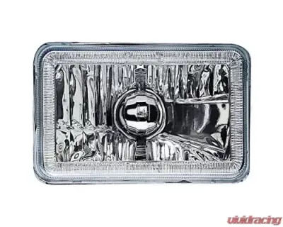 Octane Lighting 4X6 Inch Red LED COB Halo Crystal Glass/Metal Headlight Light Bulb Headlamp Pair - OL-203
