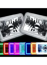 Octane Lighting 4X6 Inch RGB LED COB Color Change Halo Crystal Headlight Light Bulb Headlamp Pair                                     - OL-204 - Image 9