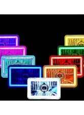 Octane Lighting 4X6 Inch RGB LED COB Color Change Halo Crystal Headlight Light Bulb Headlamp Pair                                     - OL-204 - Image 2