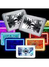 Octane Lighting 4X6 Inch RGB LED COB Color Change Halo Crystal Headlight Light Bulb Headlamp Pair                                     - OL-204 - Image 6