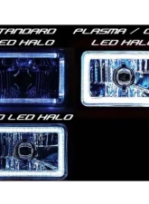 Octane Lighting 4X6 Inch RGB LED COB Color Change Halo Crystal Headlight Light Bulb Headlamp Pair                                     - OL-204 - Image 7