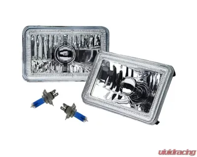 Octane Lighting 4X6 Inch RGB LED COB Color Change Halo Crystal Headlight Light Bulb Headlamp Pair - OL-204