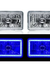 Octane Lighting 4X6 Blue LED COB Halo Crystal Glass/Metal Headlight Light Bulb Headlamp Pair                                     - OL-210 - Image 12