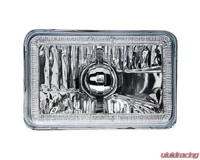 Octane Lighting 4X6 Blue LED COB Halo Crystal Glass/Metal Headlight Light Bulb Headlamp Pair - OL-210
