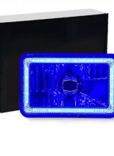 Octane Lighting 4X6 Blue LED COB Halo Crystal Glass/Metal Headlight Light Bulb Headlamp Pair                                     - OL-210 - Image 12