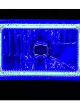 Octane Lighting 4X6 Blue LED COB Halo Crystal Glass/Metal Headlight Light Bulb Headlamp Pair                                     - OL-210 - Image 4