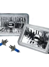 Octane Lighting 4X6 Blue LED COB Halo Crystal Glass/Metal Headlight Light Bulb Headlamp Pair                                     - OL-210 - Image 6