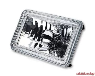Octane Lighting 4X6 Blue LED COB Halo Crystal Glass/Metal Headlight Light Bulb Headlamp Pair - OL-210