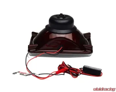 Octane Lighting 4X6 Blue LED COB Halo Crystal Glass/Metal Headlight Light Bulb Headlamp Pair - OL-210