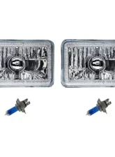 Octane Lighting 4X6 Blue LED COB Halo Crystal Glass/Metal Headlight Light Bulb Headlamp Pair                                     - OL-210 - Image 10