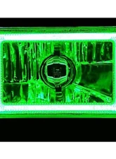Octane Lighting 4X6 Green LED COB Halo Crystal Glass/Metal Headlight Light Bulb Headlamp Pair                                     - OL-211 - Image 3