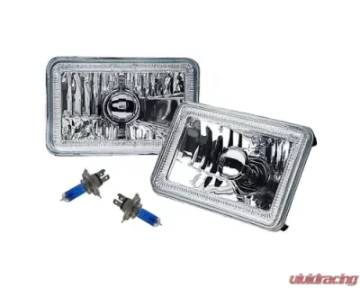 Octane Lighting 4X6 Green LED COB Halo Crystal Glass/Metal Headlight Light Bulb Headlamp Pair - OL-211