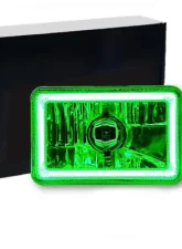 Octane Lighting 4X6 Green LED COB Halo Crystal Glass/Metal Headlight Light Bulb Headlamp Pair                                     - OL-211 - Image 11