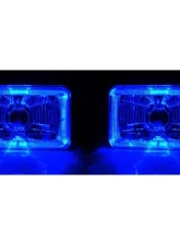 Octane Lighting 4X6 Blue LED Halo Angel Eye Halogen Headlights Headlamp Bulbs Crystal Clear Pair                                     - OL-4X6-HALO-B - Image 2