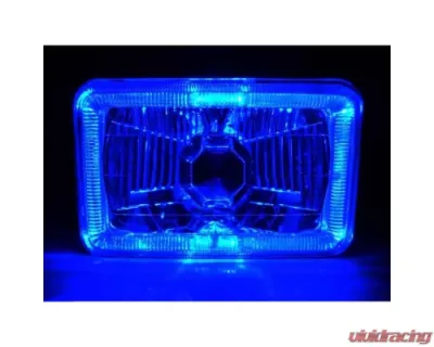 Octane Lighting 4X6 Blue LED Halo Angel Eye Halogen Headlights Headlamp Bulbs Crystal Clear Pair - OL-4X6-HALO-B
